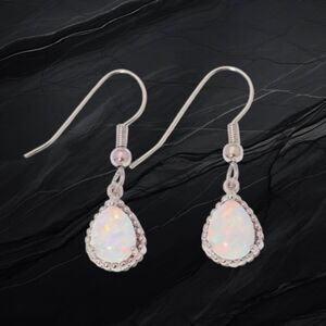 Teardrop "Opal" Dangle Earrings Simple & Elegant
